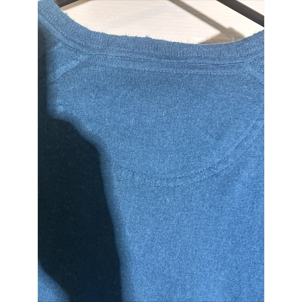 Ted‎ Baker Sweater Men Size 6 XL Wool Blend Knit V-Neck Blue Classic Pullover